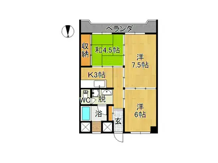 マンション瑞凰(3K/2階)の間取り写真