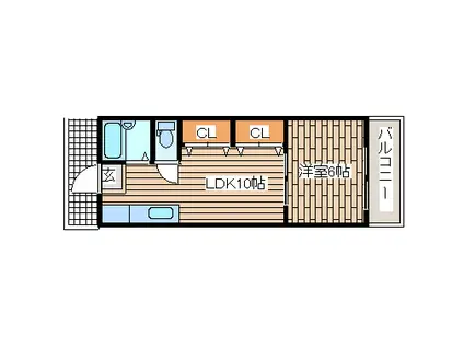 N・Cスクエア長田(1LDK/1階)の間取り写真