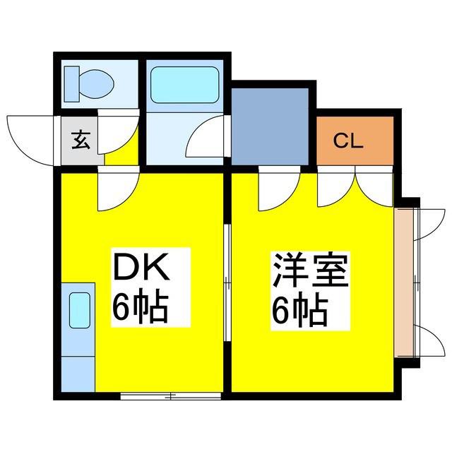 プラネット(1DK/3階)の間取り写真