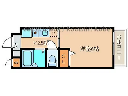 ドミシル今森(1K/4階)の間取り写真