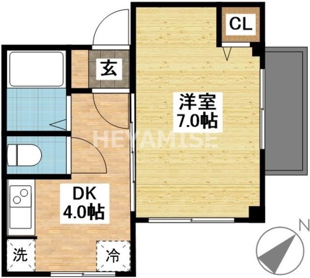 カリーナトレピアニ(1DK/2階)の間取り写真