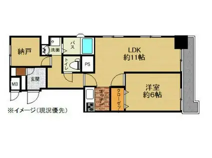 ダイアパレス春日町(1SLDK/7階)の間取り写真