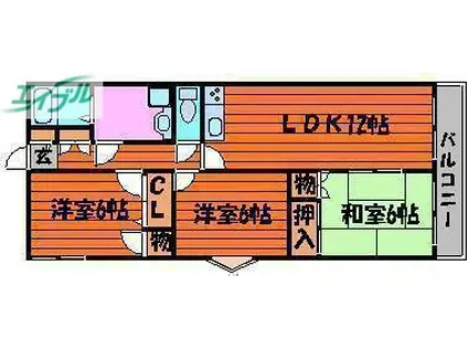 コマンドモジュール(3LDK/3階)の間取り写真