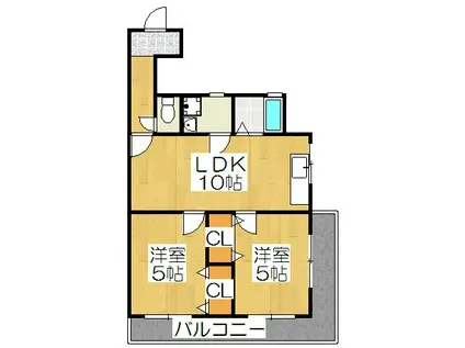 パルフェマンション(2LDK/3階)の間取り写真