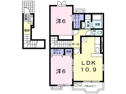 サンパティーク遠賀II(2LDK/2階)の間取り写真