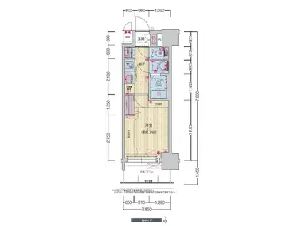 プレサンス千種駅前レイズ(1K/11階)の間取り写真