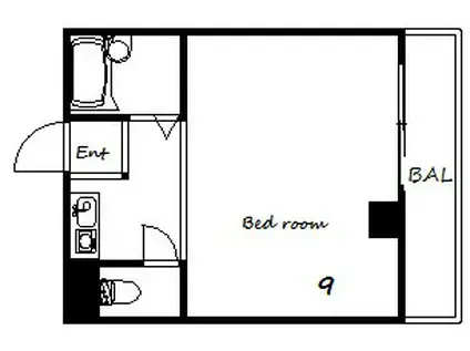 三景マンション(1K/2階)の間取り写真