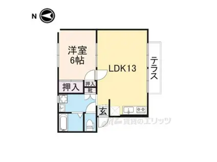 レジデンスボナール1(1LDK/1階)の間取り写真