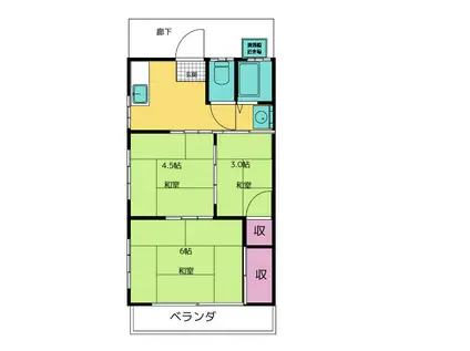 サンコーポ(3K/2階)の間取り写真
