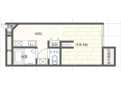 サニーフラット辻井(ワンルーム/1階)の間取り写真