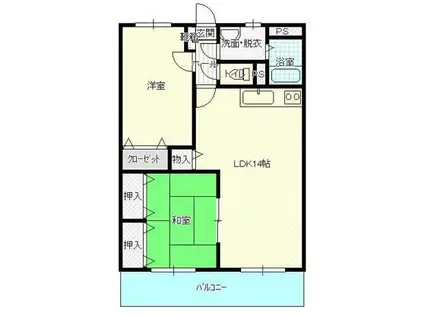 サンモール(2LDK/3階)の間取り写真