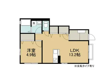 アドラブールII(1LDK/1階)の間取り写真