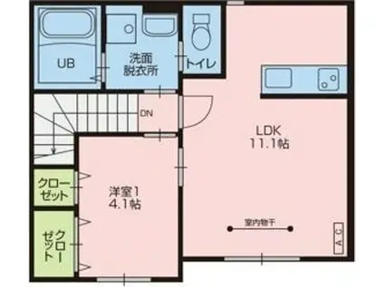 LANCHEIV(1LDK/2階)の間取り写真