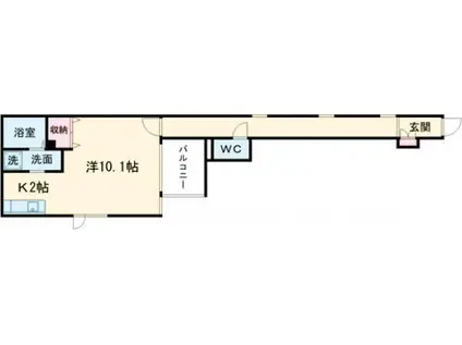 ラ・エスペランス朝日町(1K/2階)の間取り写真