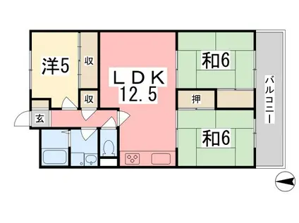 メゾン花北(3LDK/5階)の間取り写真
