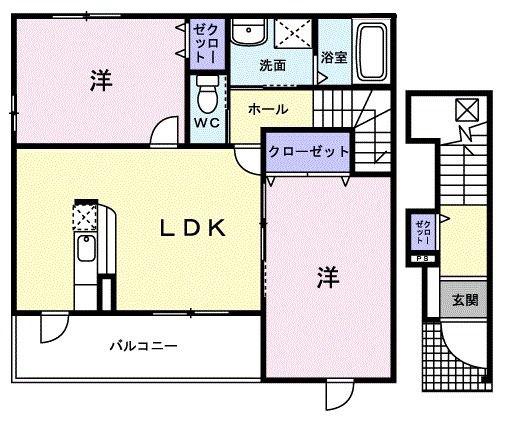 トムパーク(2LDK/2階)の間取り写真
