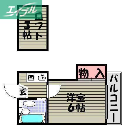 ブランパレス(1K/1階)の間取り写真