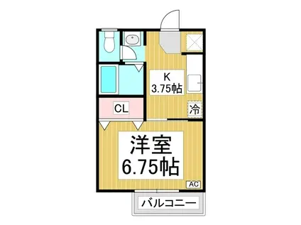 遊眠ベータ館(1K/1階)の間取り写真