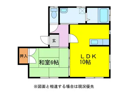 ウイングヒルズ(1LDK/1階)の間取り写真