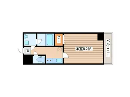 ボヌールIII(1K/1階)の間取り写真