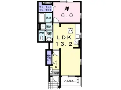 コンフォート・FS(1LDK/1階)の間取り写真