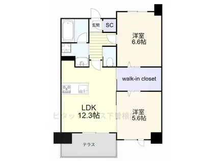 GRAN STELLA NAGAO(2LDK/5階)の間取り写真