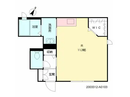 シャーメゾン花畑(ワンルーム/1階)の間取り写真