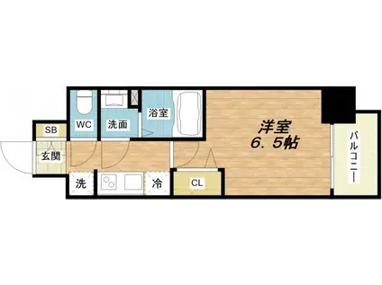 プレサンス難波マジョリティ(1K/5階)の間取り写真