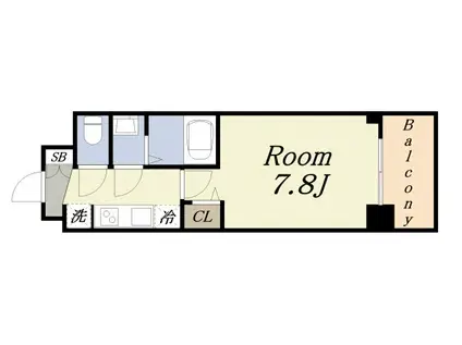 ソルテラス大阪BAY STATION SIDE(1K/3階)の間取り写真