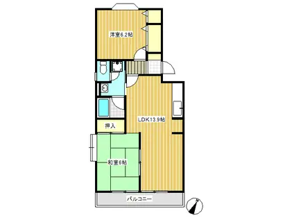 森田マンション2号棟(2LDK/1階)の間取り写真