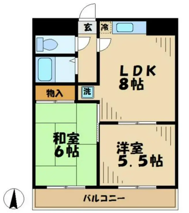 グリーンハイム瓜生 3階階 間取り