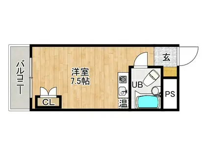 シティハイツVIP(ワンルーム/2階)の間取り写真