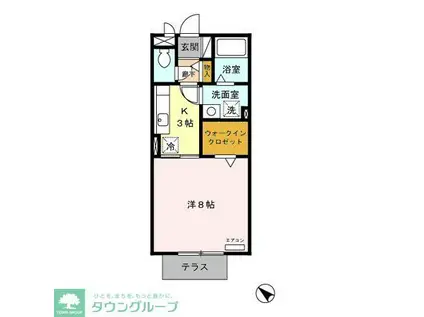 スプリング・K(1K/1階)の間取り写真