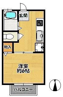 ブランシェ(1K/2階)の間取り写真