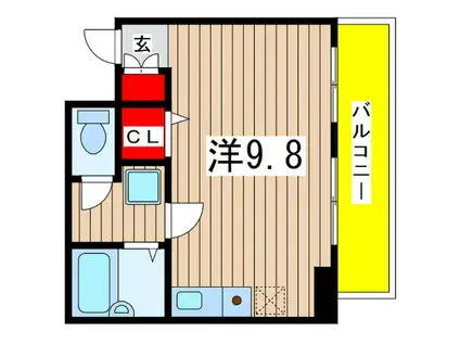 新田町小川マンション(ワンルーム/4階)の間取り写真
