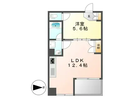 アップルパレス丸の内(1LDK/3階)の間取り写真