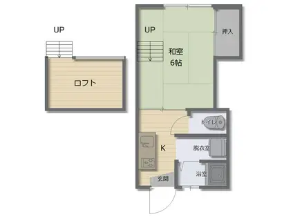 リゾートインピュアハウスI(1K/2階)の間取り写真