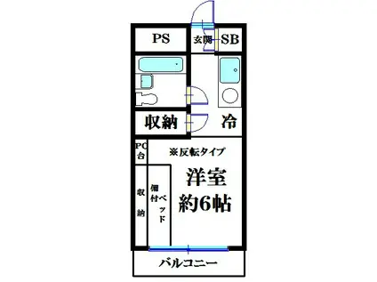 サンリット幕張(ワンルーム/1階)の間取り写真