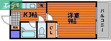 メゾンあすなろ(1K/2階)の間取り写真