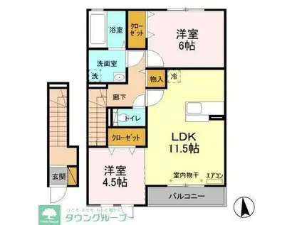 アルプス(2LDK/2階)の間取り写真