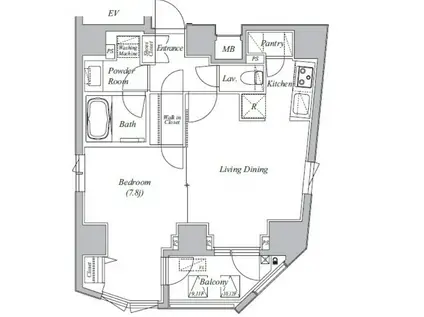 カーサスプレンディッド・ラ・プリュス元赤坂(1K/11階)の間取り写真