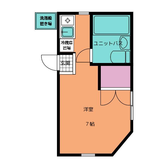 ヴィラコスギ(ワンルーム/2階)の間取り写真