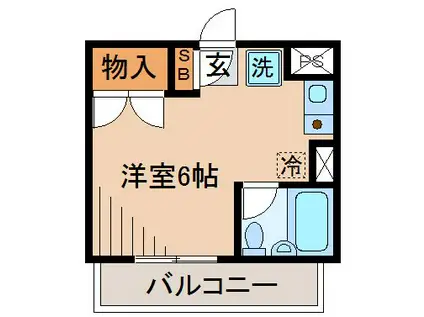 スカイコート東白楽(ワンルーム/3階)の間取り写真