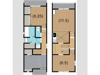 サンセール中貫(2LDK/1階)の間取り写真
