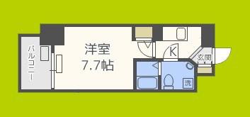 ラシュレエグゼ難波南(1K/3階)の間取り写真