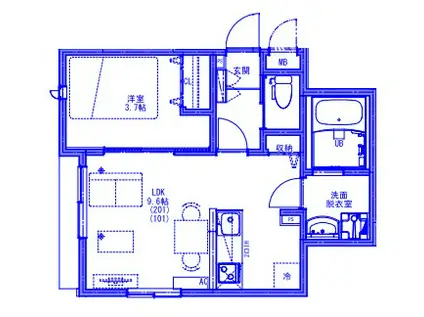 KEIAI RESIDENCE 上尾VI(1LDK/2階)の間取り写真