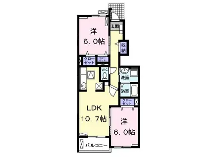 ラピス パラッツオ(2LDK/1階)の間取り写真