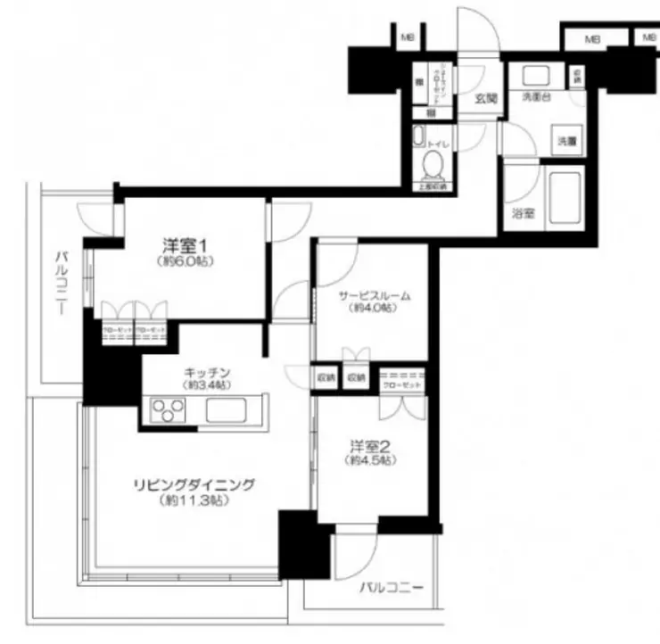 浅草タワー 3階階 間取り