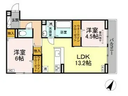 フラネーヴェ(2LDK/3階)の間取り写真