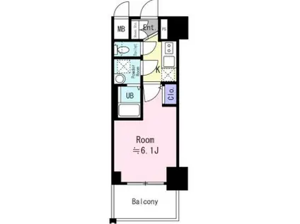 エスリード神戸兵庫駅ミッドポート(1K/7階)の間取り写真